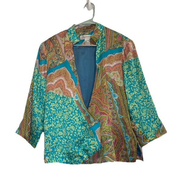 ilyse hart ltd Jackets & Blazers - ILyse Hart Ltd Vintage Women Sz Large Silk Blazer Colorful Boho Paisley/Floral